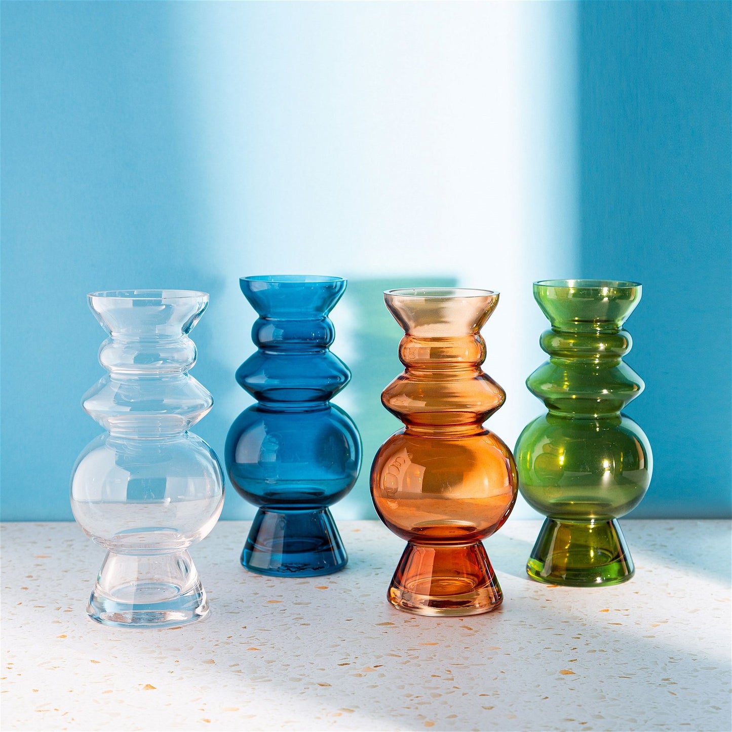 Green Bulbus Glass Vase - 17cm