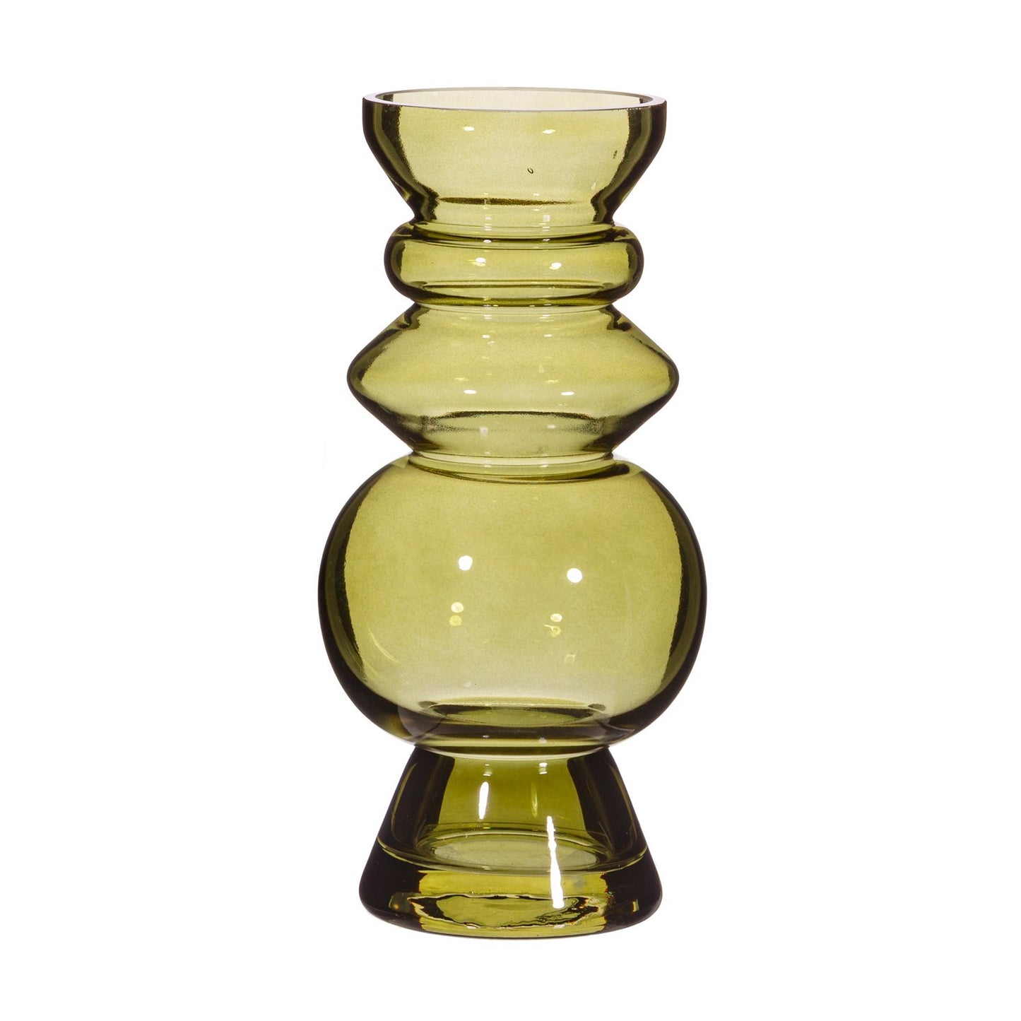 Green Bulbus Glass Vase - 17cm