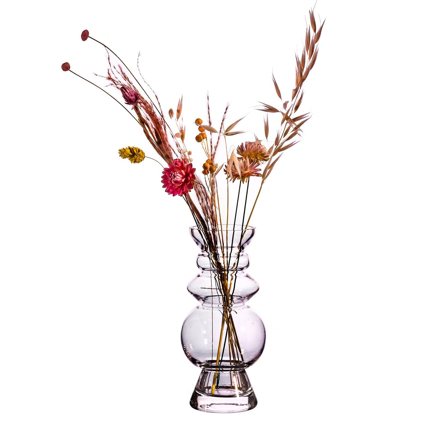 Clear Bulbus Glass Vase - 17cm