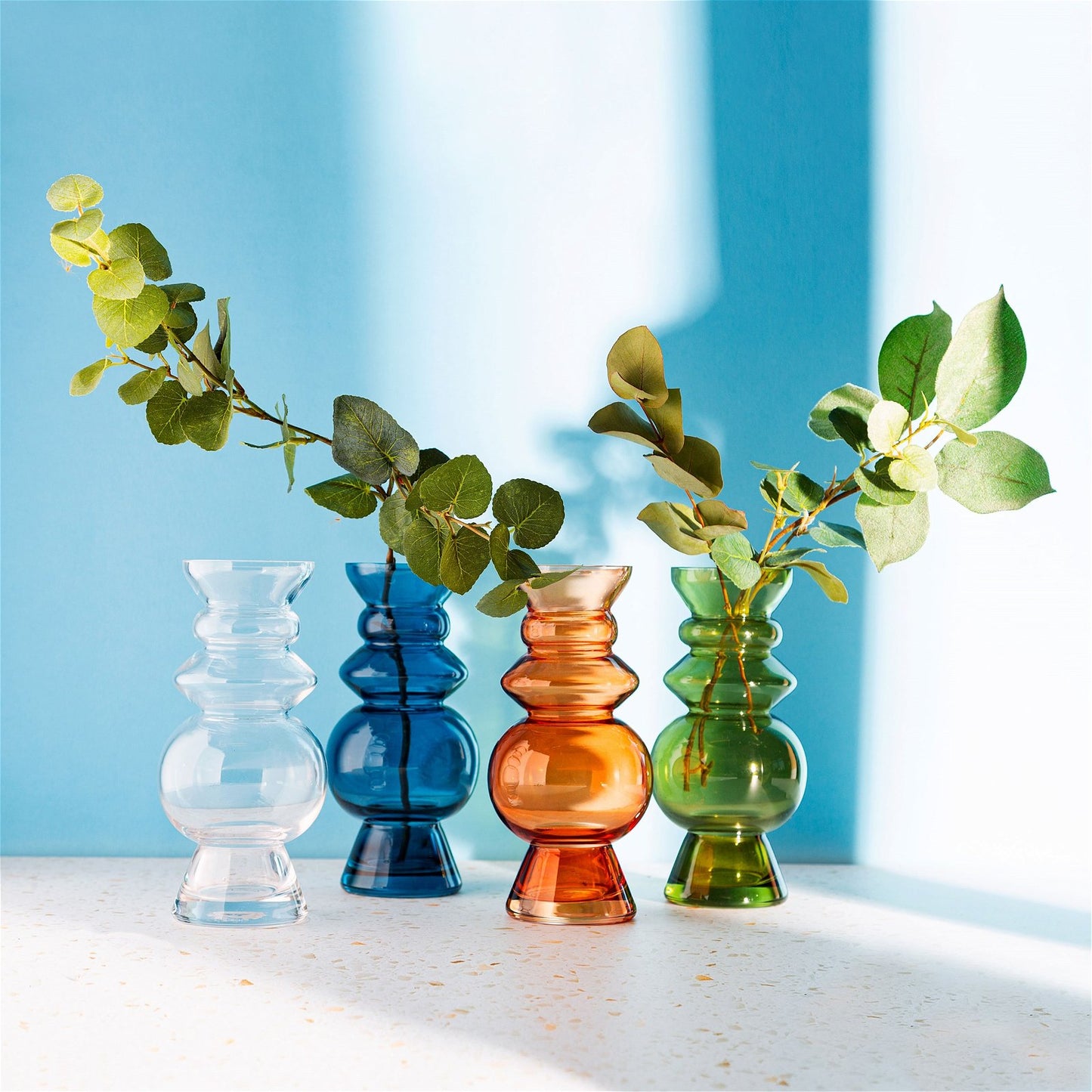 Clear Bulbus Glass Vase - 17cm