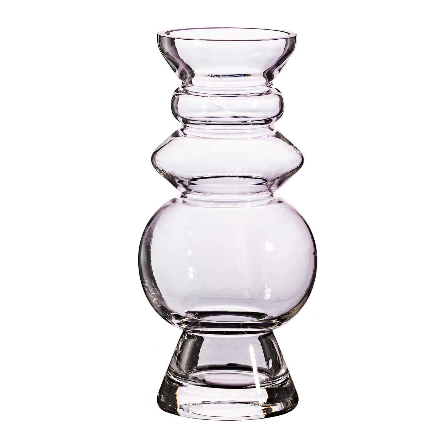 Clear Bulbus Glass Vase - 17cm
