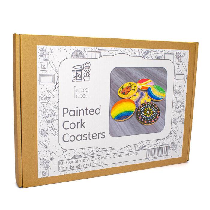 Introductory Cork Coasters Painting Kit - Painted Cork Coasters