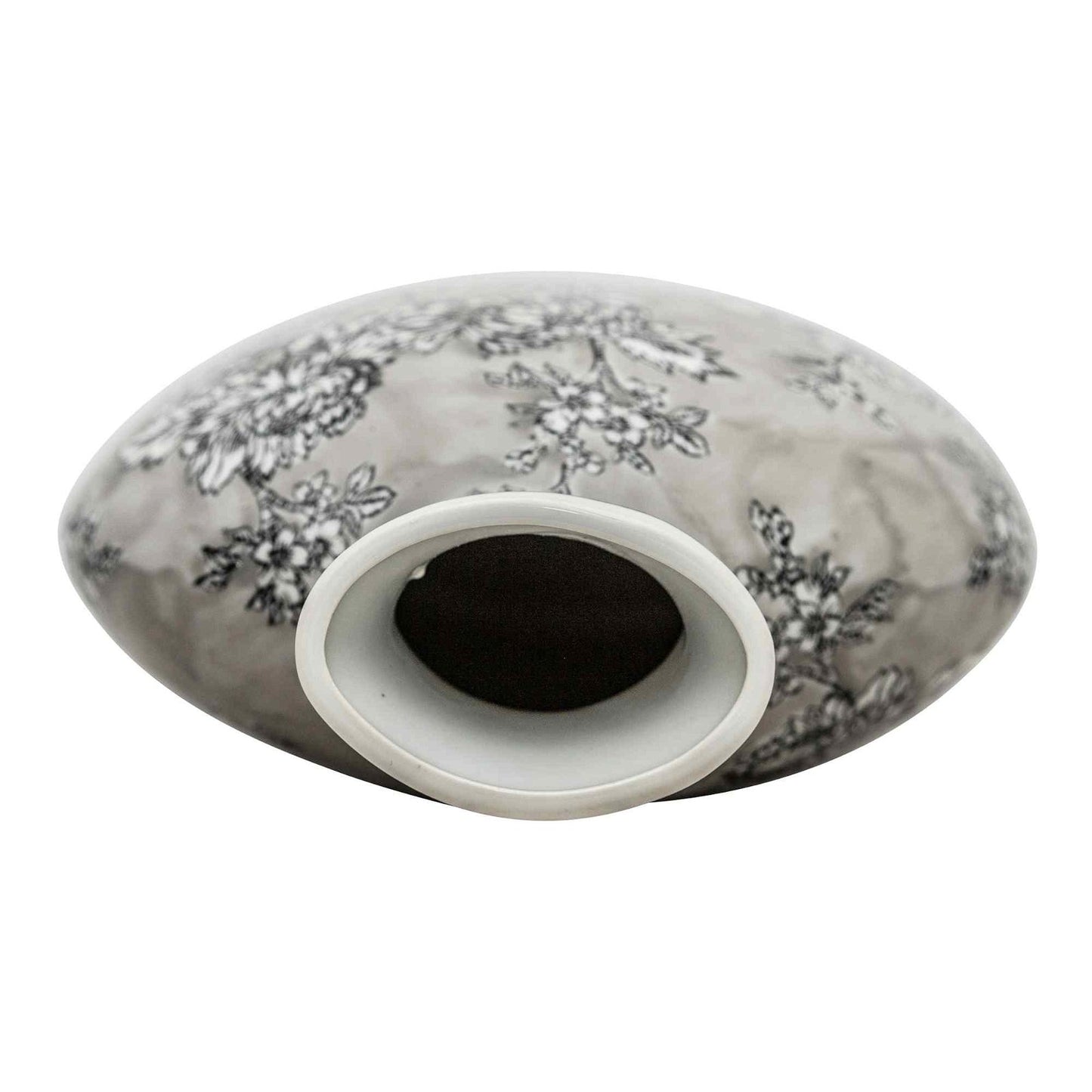 Peony Grey & White Bottle Vase - 32cm