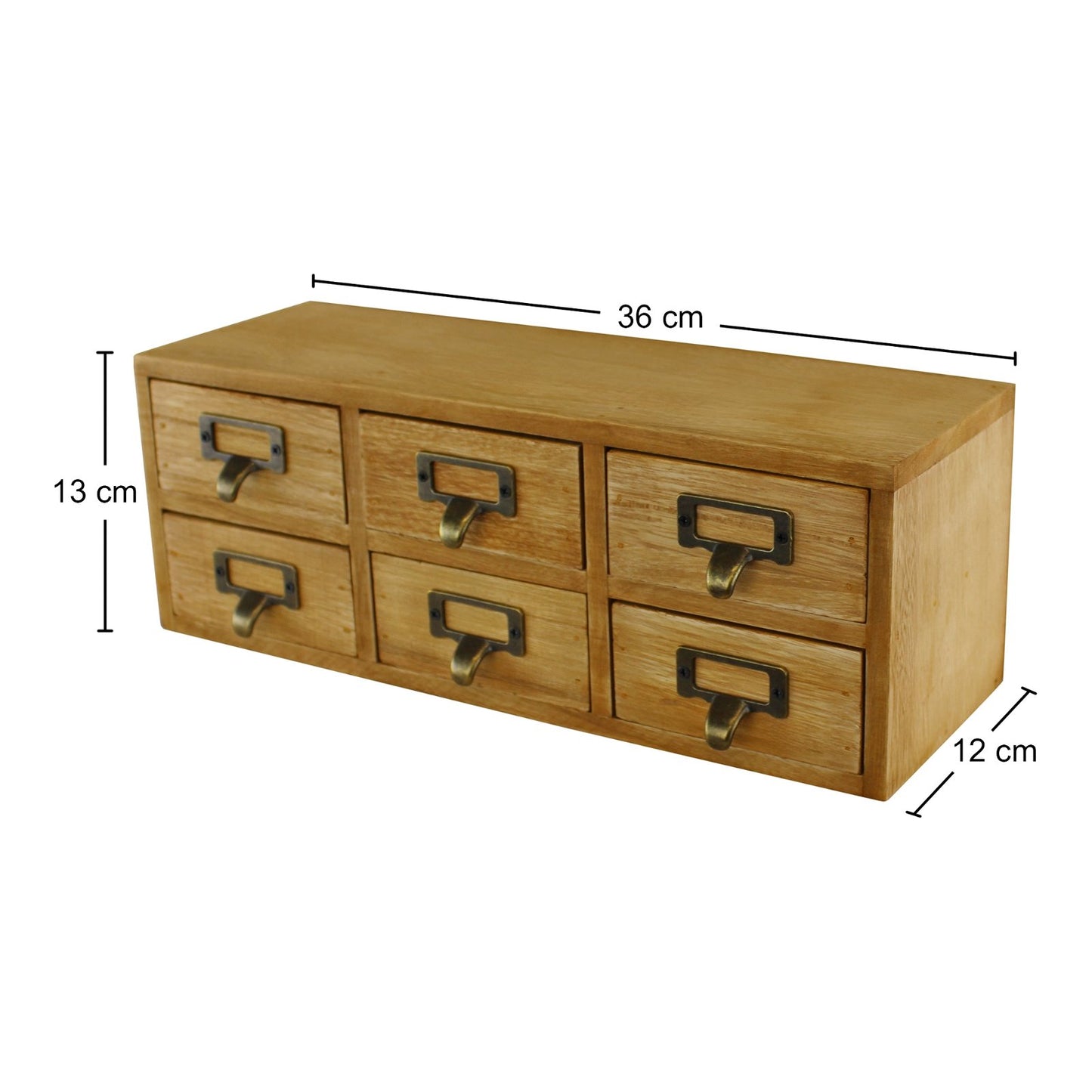 6 Drawer Double Level Small Storage Unit - 36cm