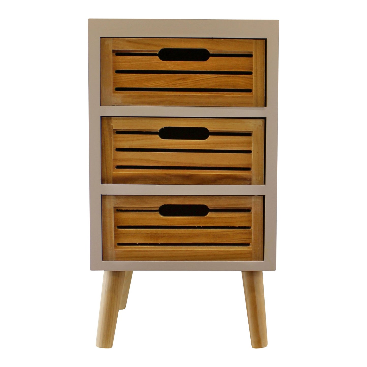 Triple Drawer White Wooden Standing Unit - 59cm