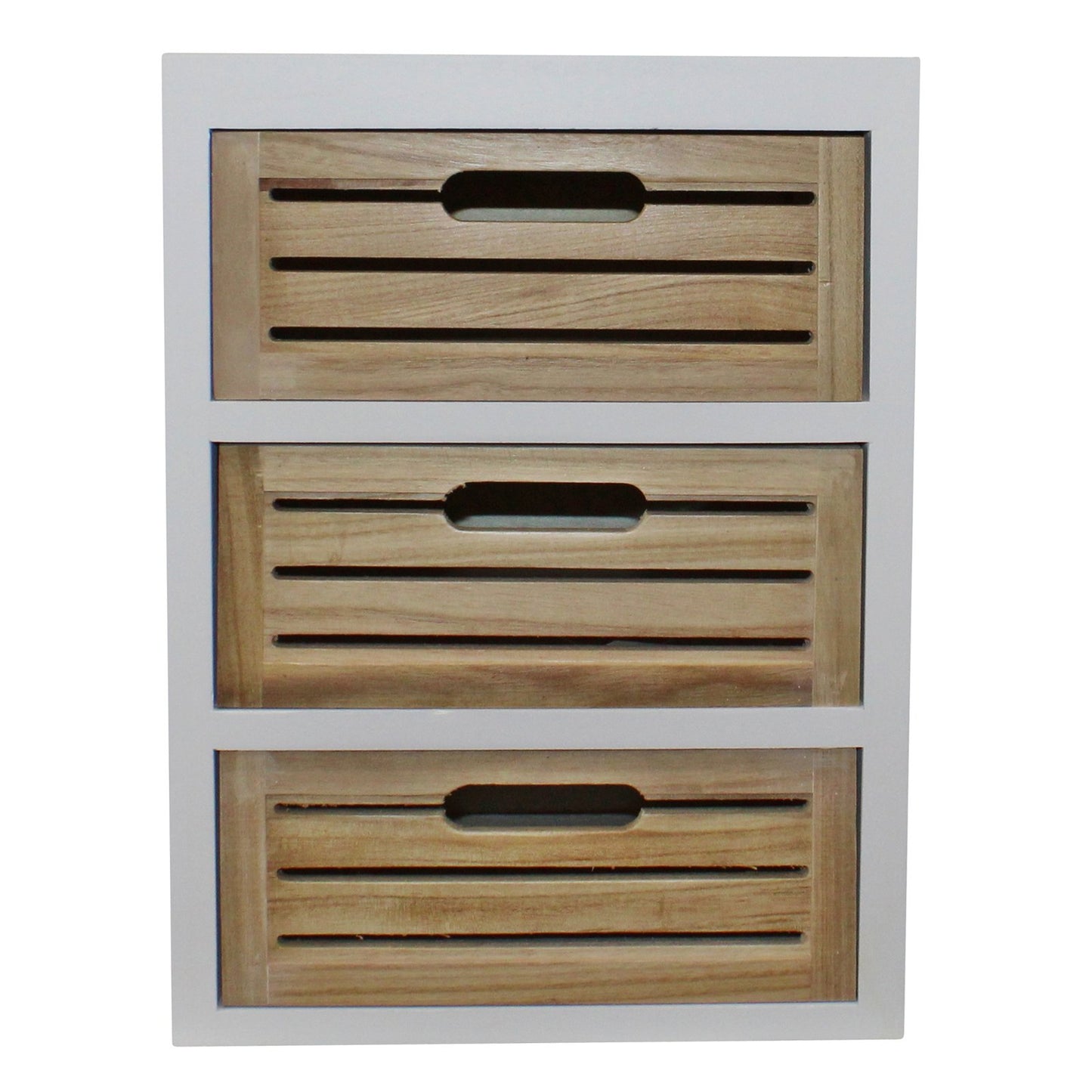 Triple Drawer White Wooden Standing Unit - 59cm