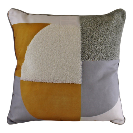 Multi Textured Abstract Block Cushion - 40cm