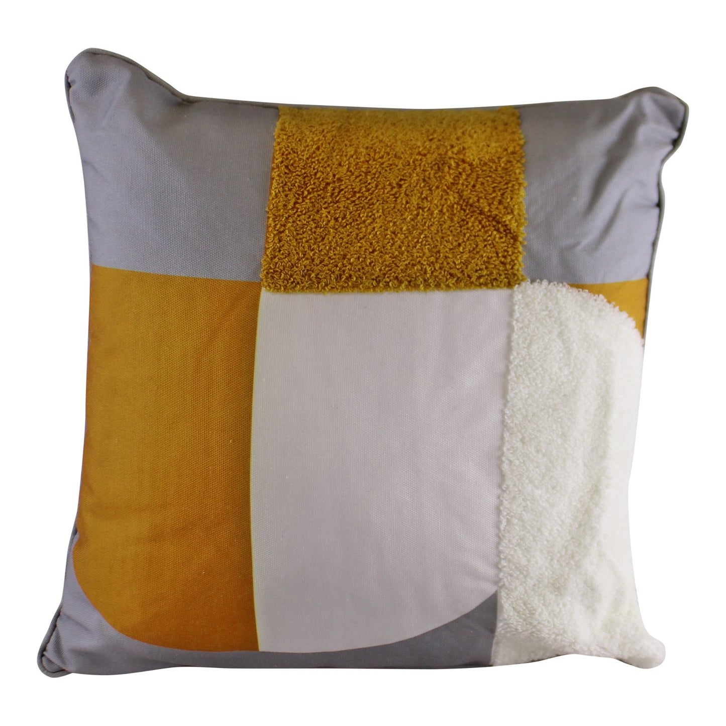 Multi Textured Abstract Block Cushion - 40cm
