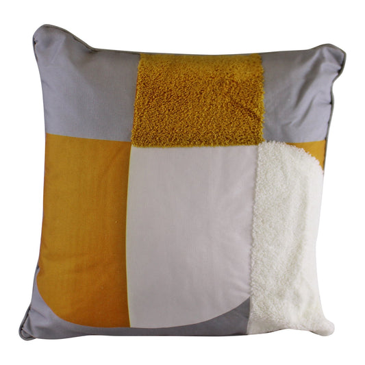 Multi Textured Abstract Block Cushion - 40cm