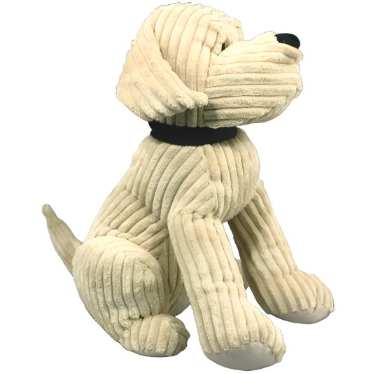Large Gold Ribbed Dog Doorstop - 35.5cm