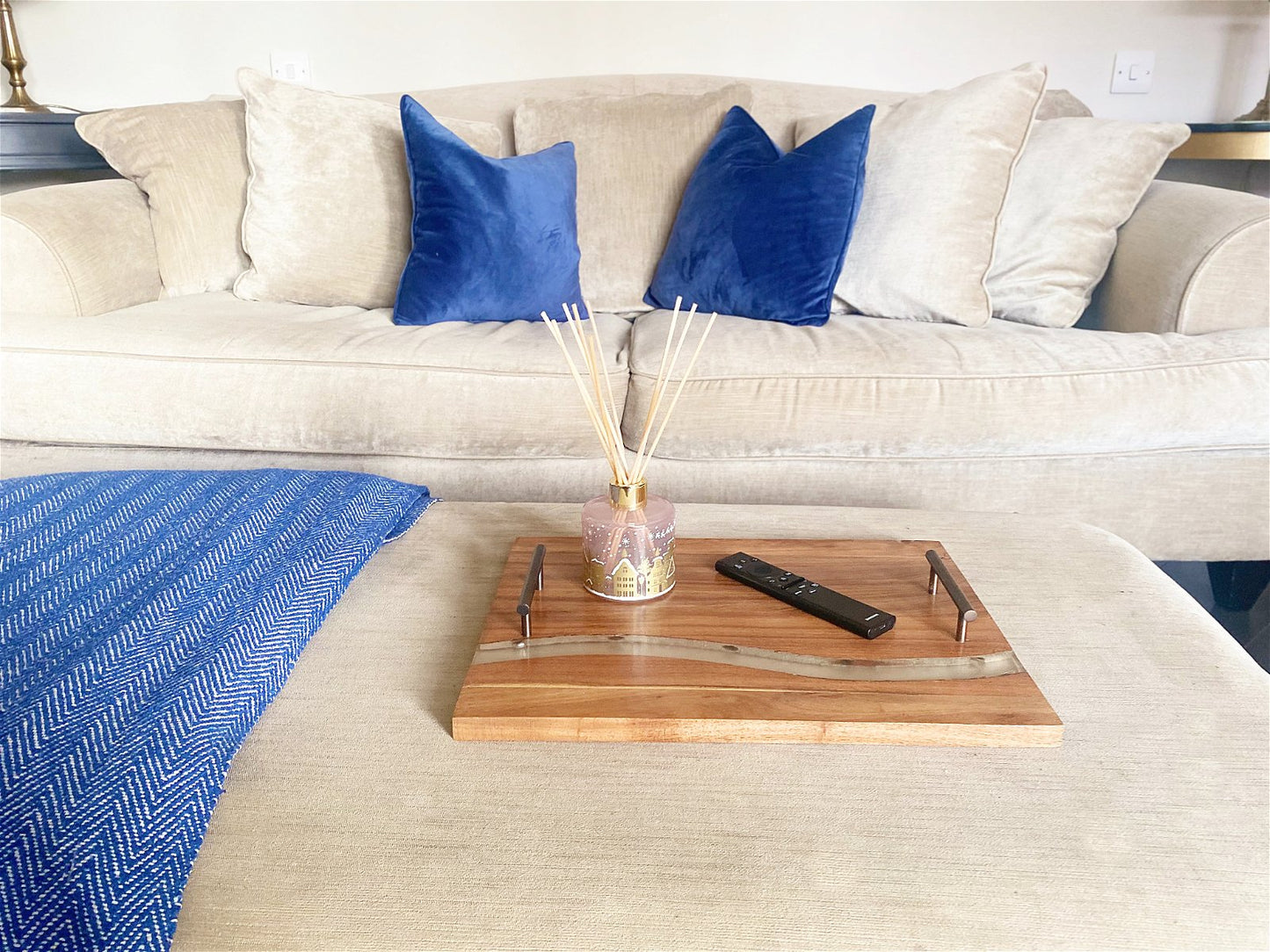 Acacia Wood Tray With Handles - 46cm