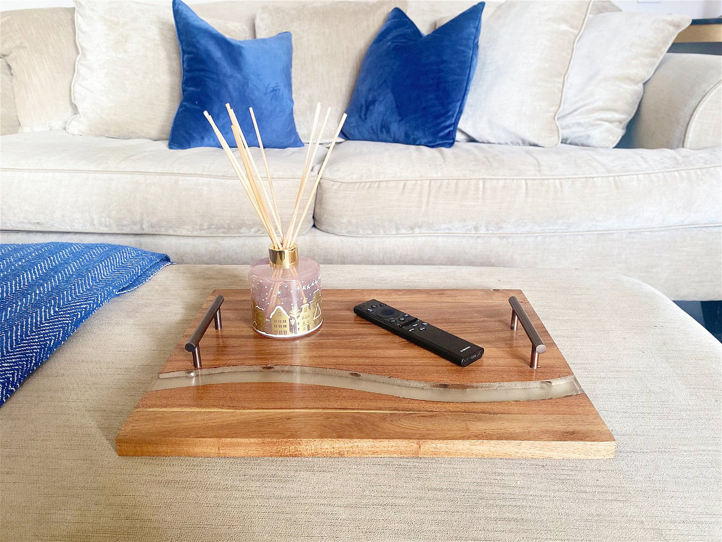 Acacia Wood Tray With Handles - 46cm