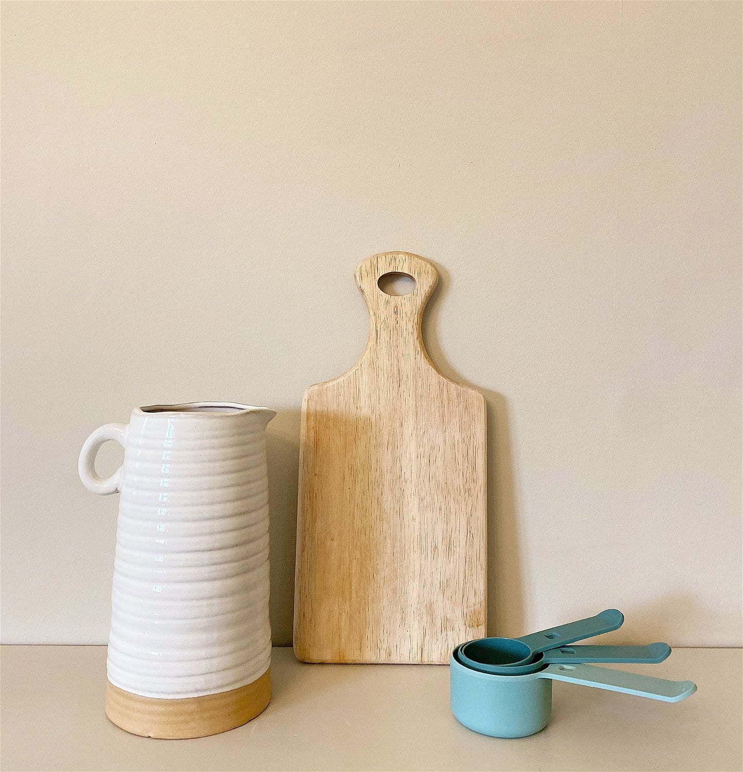White Porcelain Ribbed Jug - 21cm