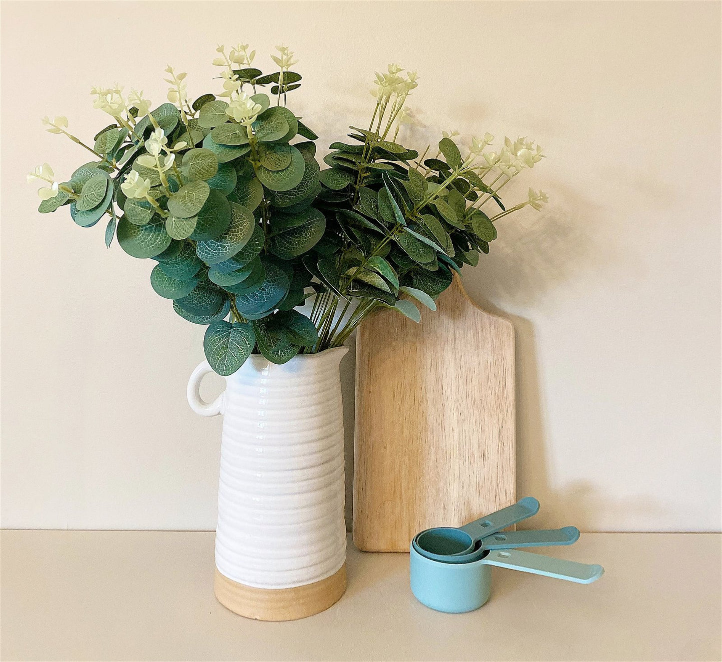 White Porcelain Ribbed Jug - 21cm