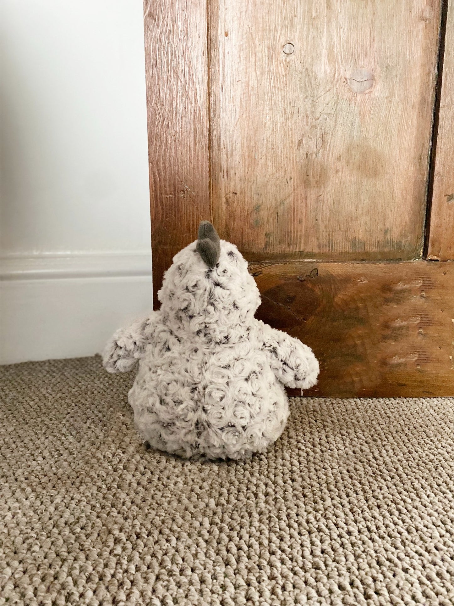 Fluffy Grey Chicken Door stop - 24cm