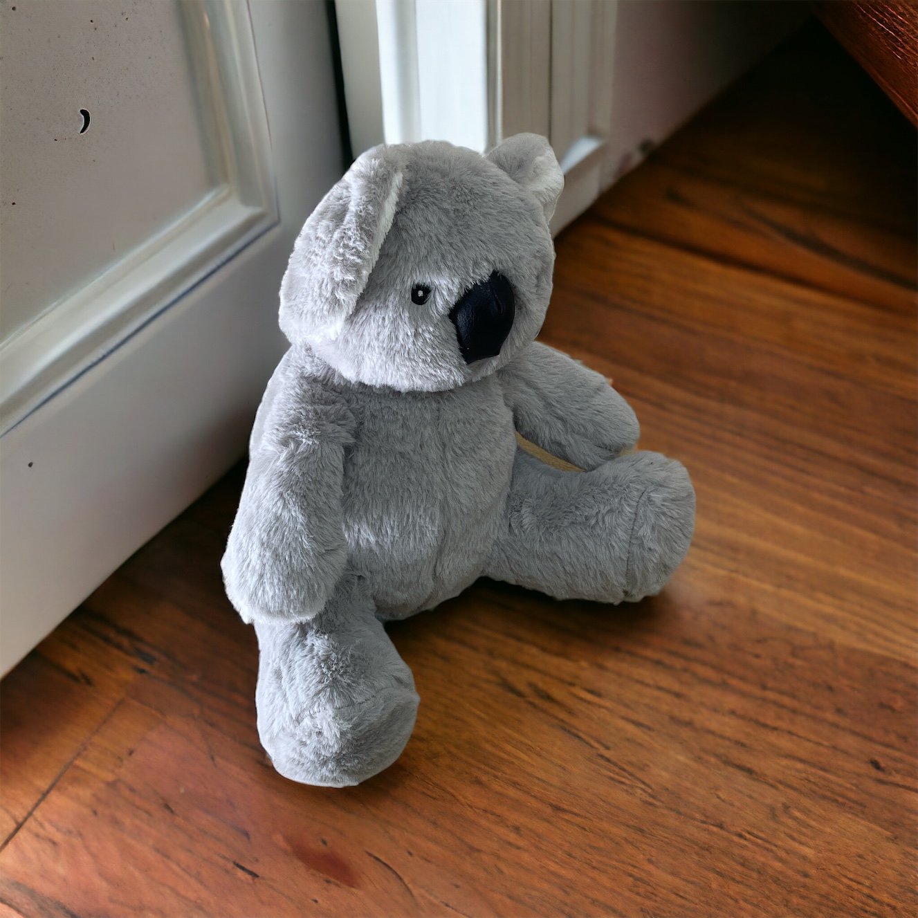 Grey Fluffy Koala Bear Door Stop - 31cm