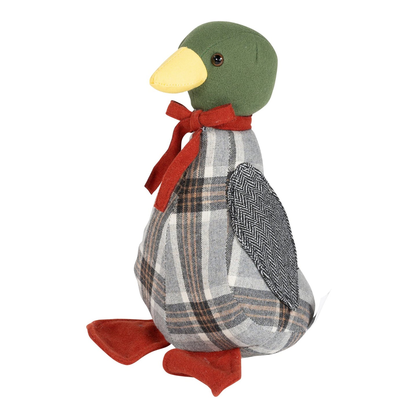 Grey Fabric Duck Door Stop - 32cm