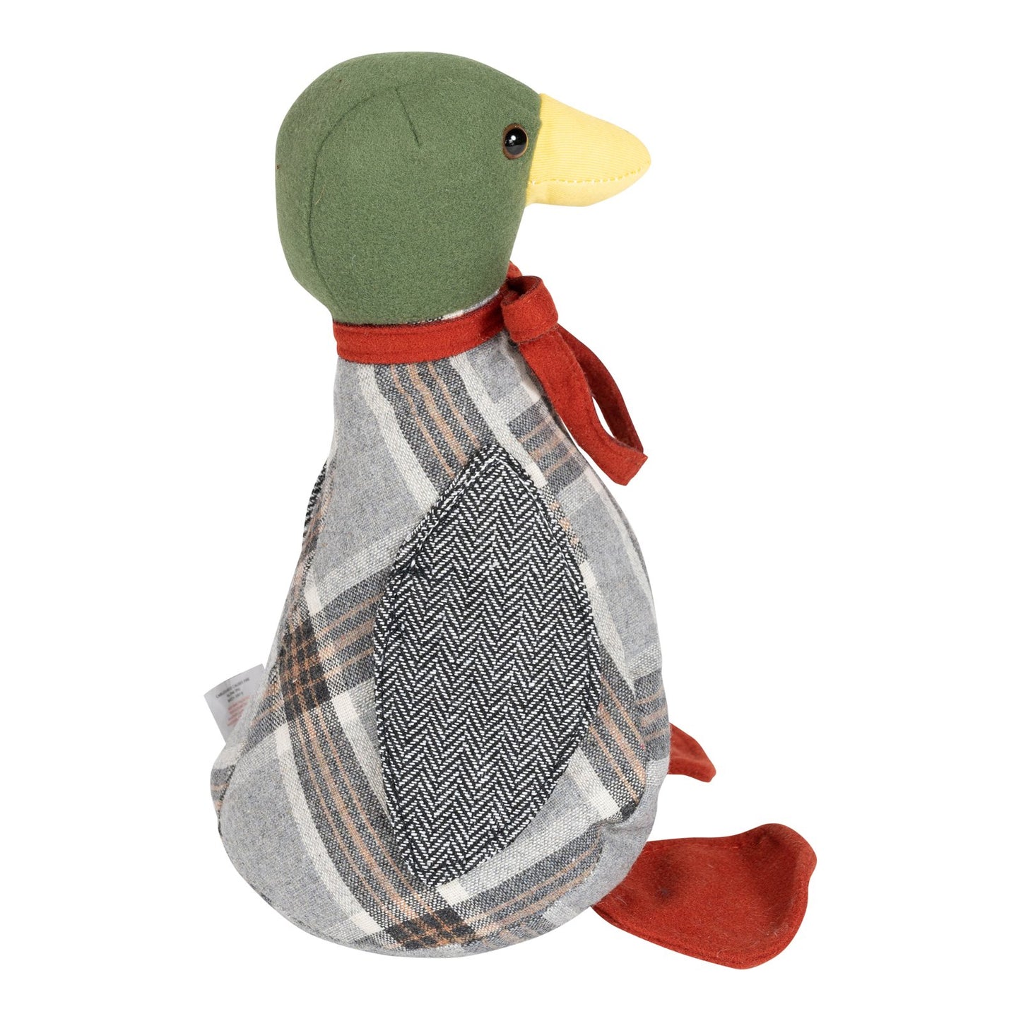Grey Fabric Duck Door Stop - 32cm