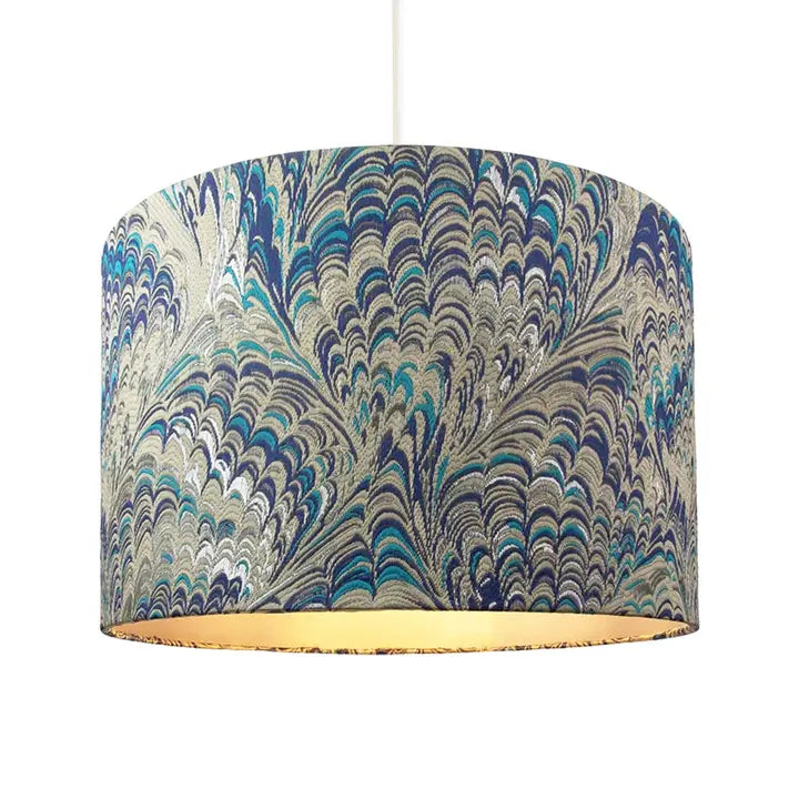 Contemporary and Vivid Peacock Print Table/Pendant Lamp Shade - 12"