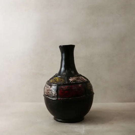 Mangbetu Clay Vase Black Multicolour - 35cm