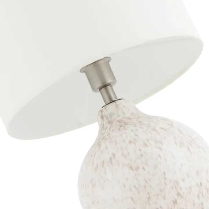 Taupe and Cream Gloss Snowflake Design Ceramic Table Lamp Base - 28cm