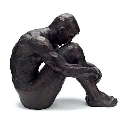 Large Sitting Man Bronze - 40cm