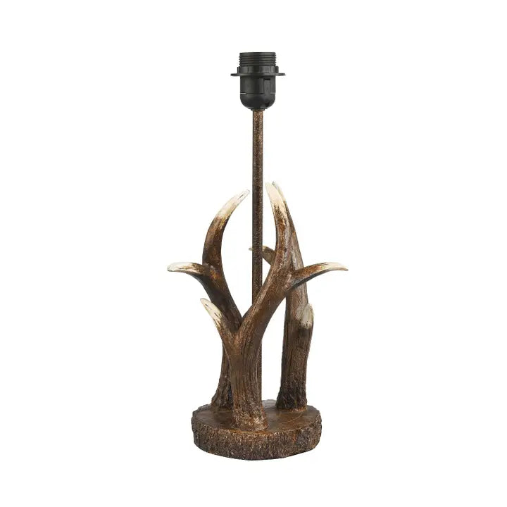 Antler Resin Table Lamp Base in A Rustic Bronze Finish - 41cm