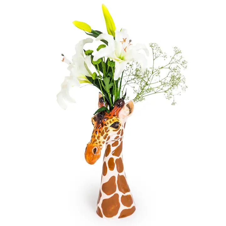 Hand Painted Ceramic Giraffe Head Vase - 38CM