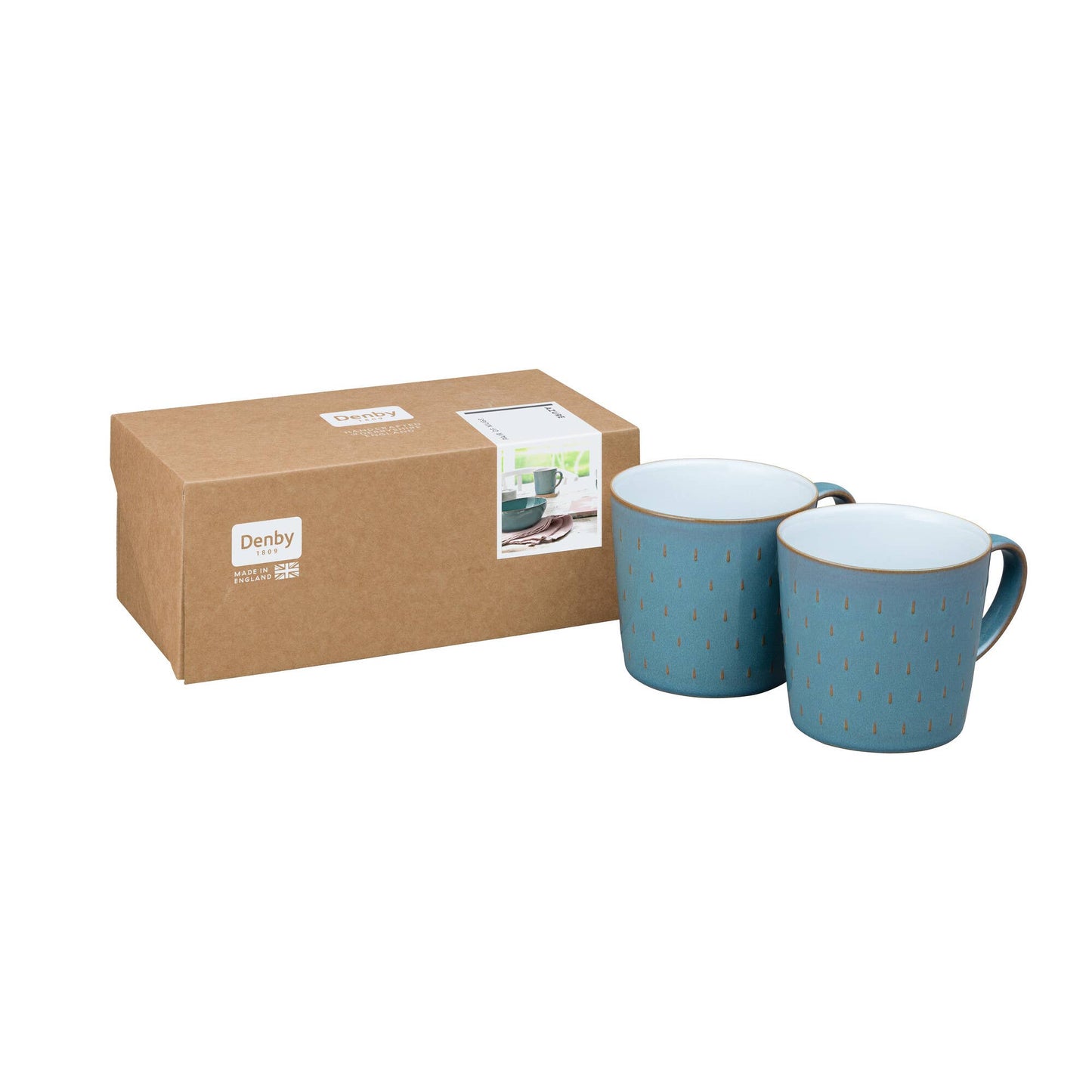 DENBY STONEWARE AZURE SET OF 2 CASCADE MUGS - 400ml