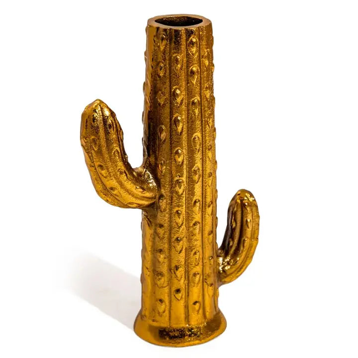 Aluminium Gold Cactus Stem Vase- 26cm