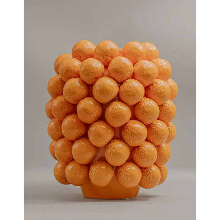 Ceramic Large Orange Vase - 37cm