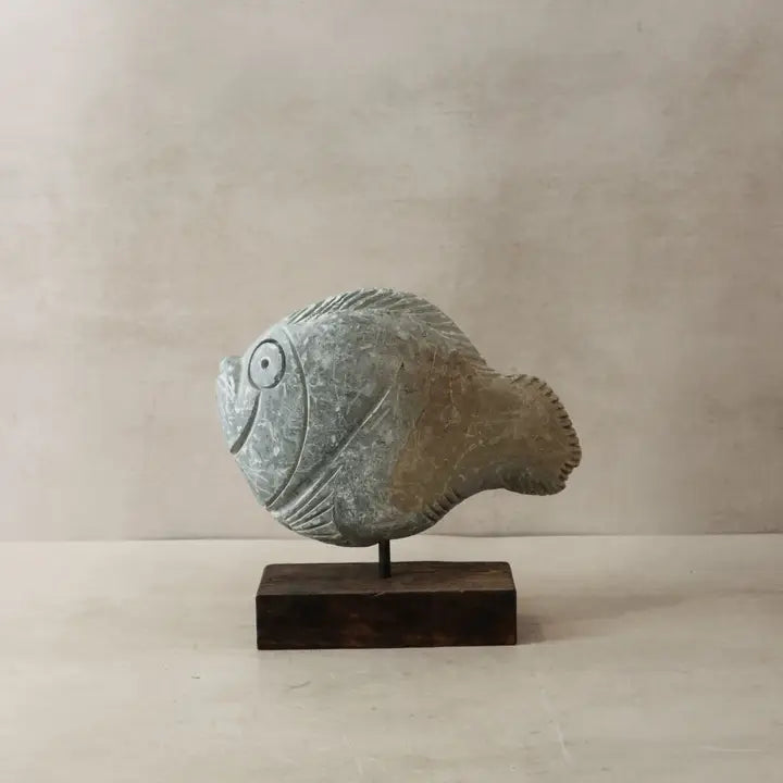 Stone Fish Sculpture - 26cm