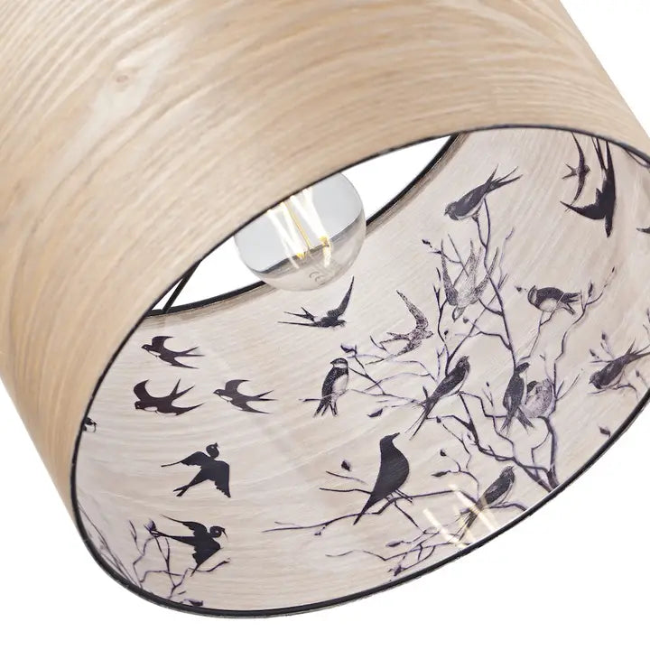 Eco Friendly Bamboo Wood Effect Lamp Shade with Inner Design - 12"