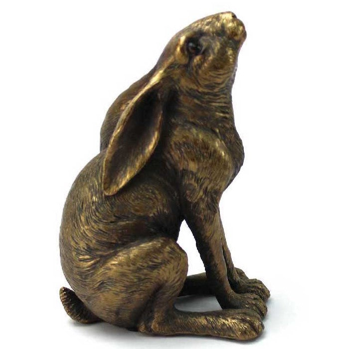 Moon Gazing Hare Ornament, Bronze Coloured Moon Gazing Hare - 12cm