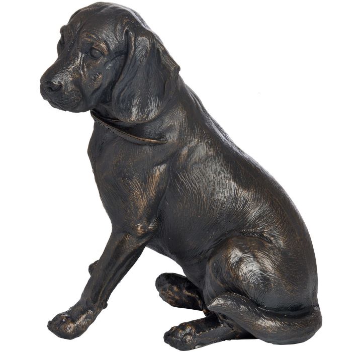 Antique Style Bronze Sitting Spaniel 17cm