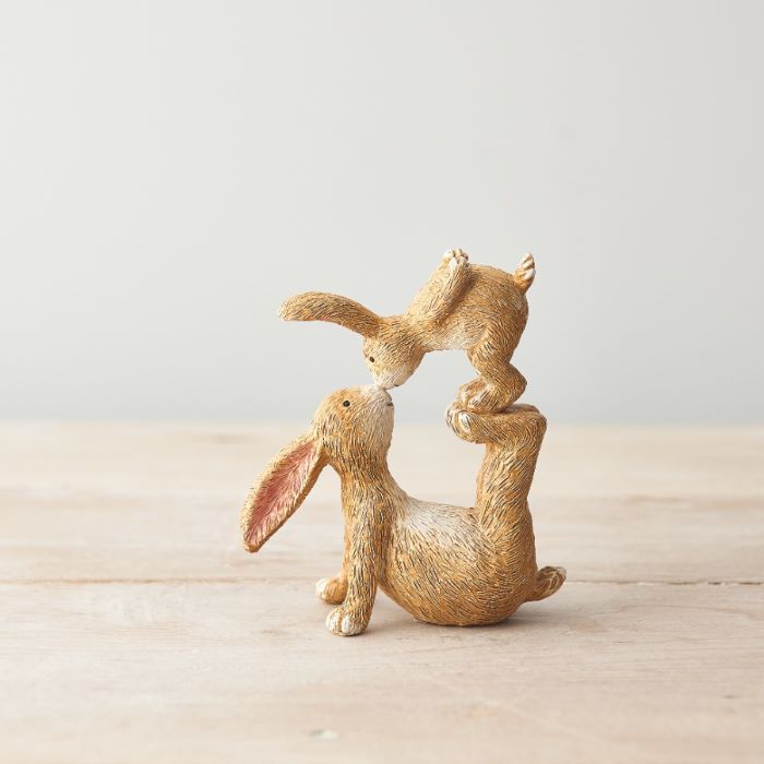 Kissing Hares Ornament 10cm