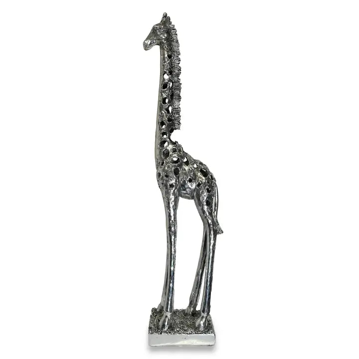 'Gerald' Silver Giraffe Sculpture - 71cm