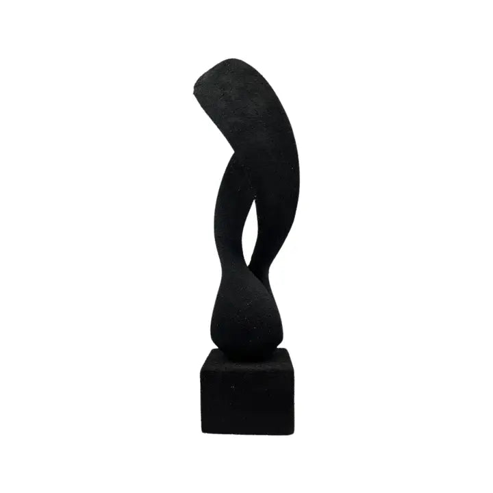Black Infinity Twist Sculpture - Contemporary Abstract Art - 45cm