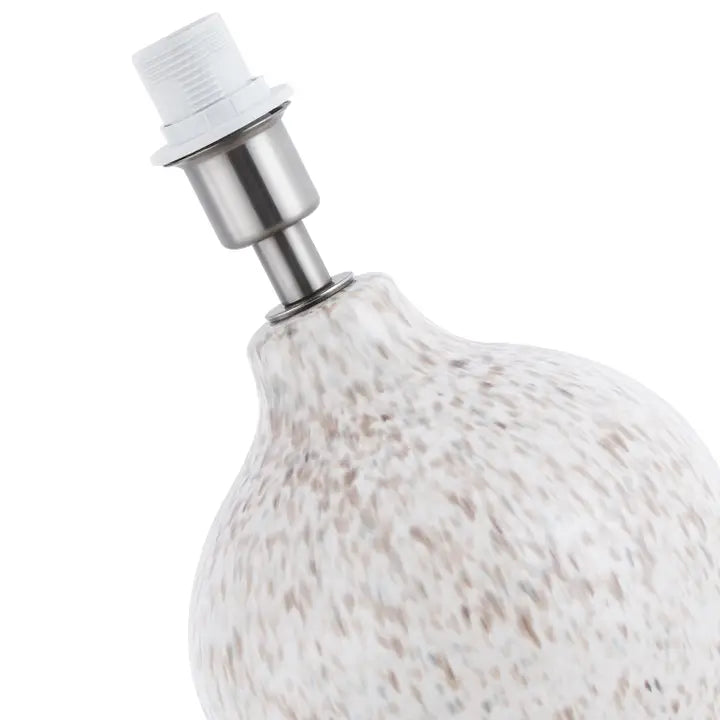 Taupe and Cream Gloss Snowflake Design Ceramic Table Lamp Base - 28cm
