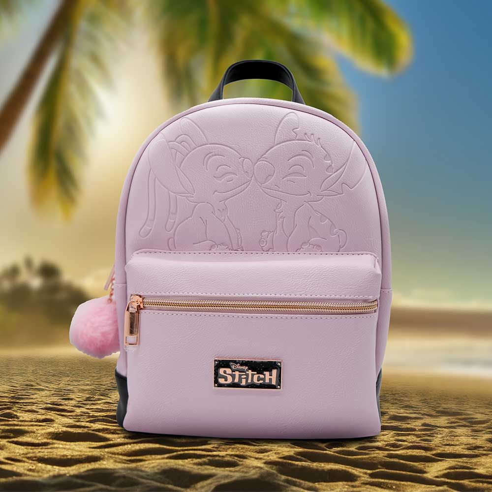Disney Stitch & Angel Fluffy Backpack - 28cm