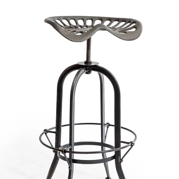 Industrial "Tractor-Seat" Style Adjustable Bar Stool - 73cm