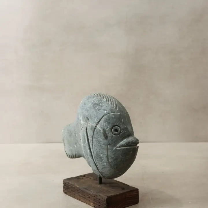 Stone Fish Sculpture - 28cm
