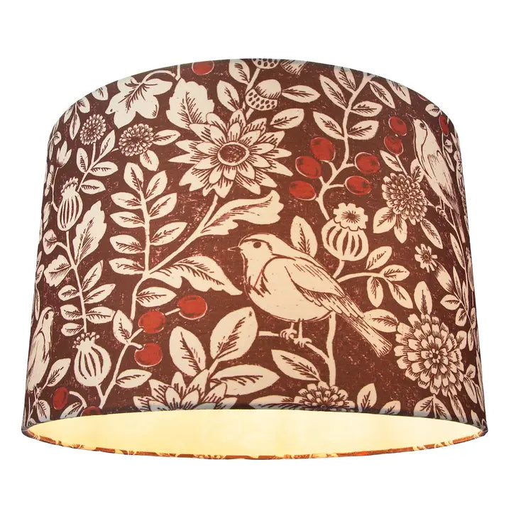 Autumnal Themed Burgundy 12" Lamp Shade with Floral