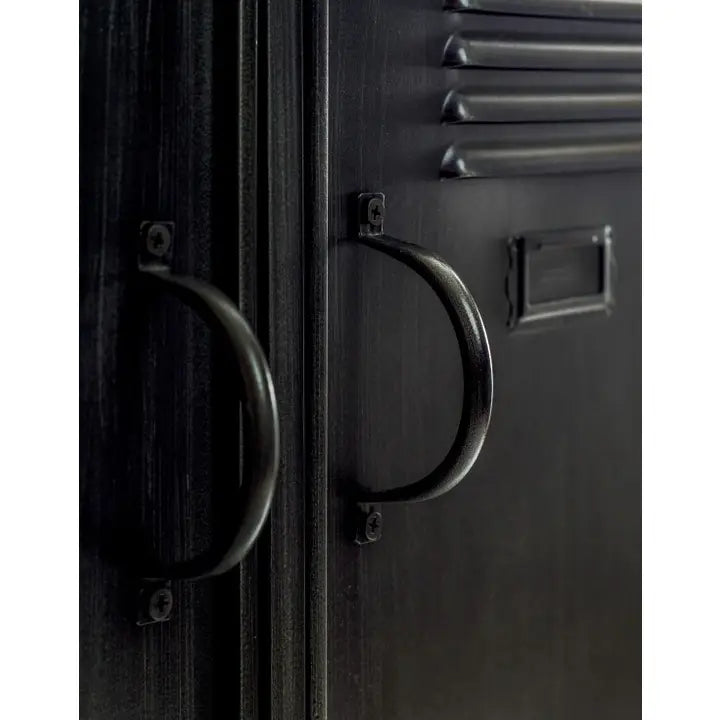 Antiqued Industrial Large Iron Storage / Side Cabinet - 90.5cm