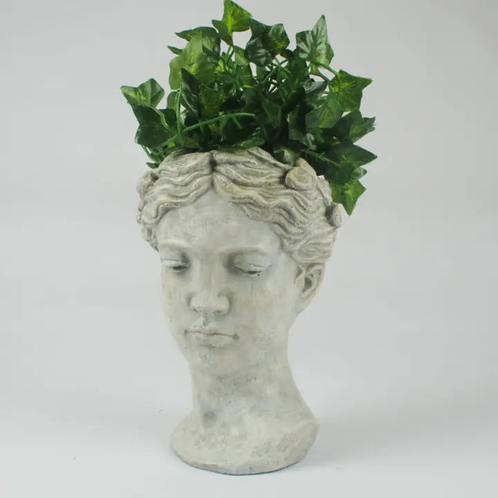 Woman Head Bust Planter - 25cm