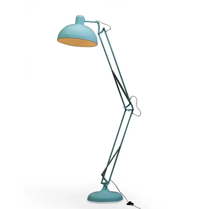 Classic Desk Style Floor Lamp with Grey Fabric Flex - 190cm