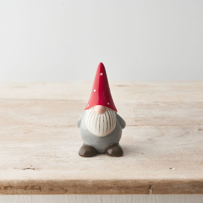 Ceramic Polka Dot Standing Gonk With a Red Hat 11cm
