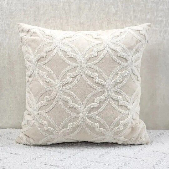 Lattice Pattern Cushion Cover 18" Cotton