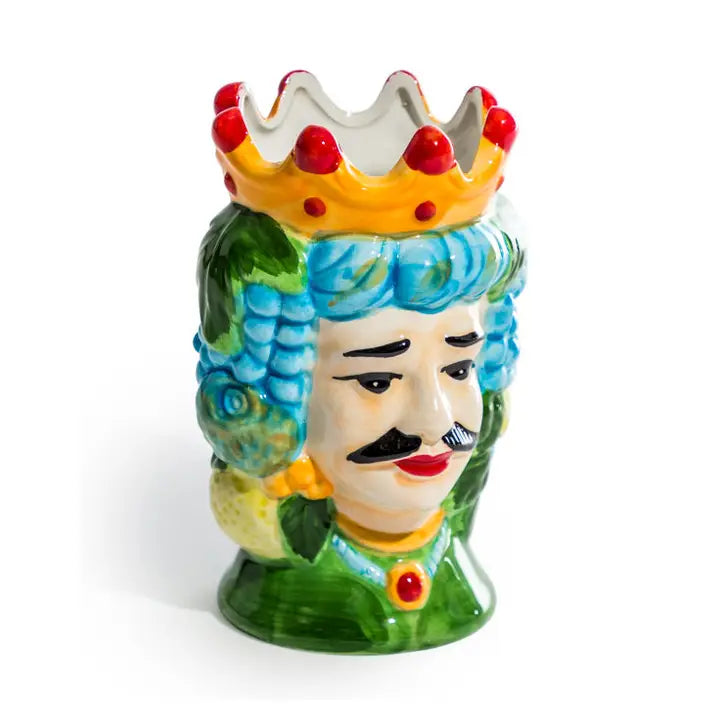 Sicilian King Moor Head Ceramic Storage Pot - 17cm
