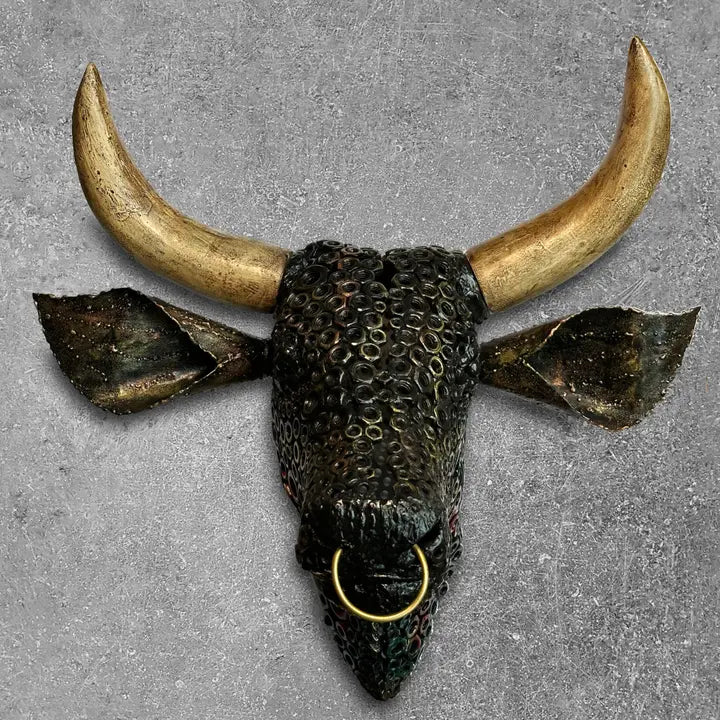 Urban Steel Bulls Head Wall Hanging - 40cm